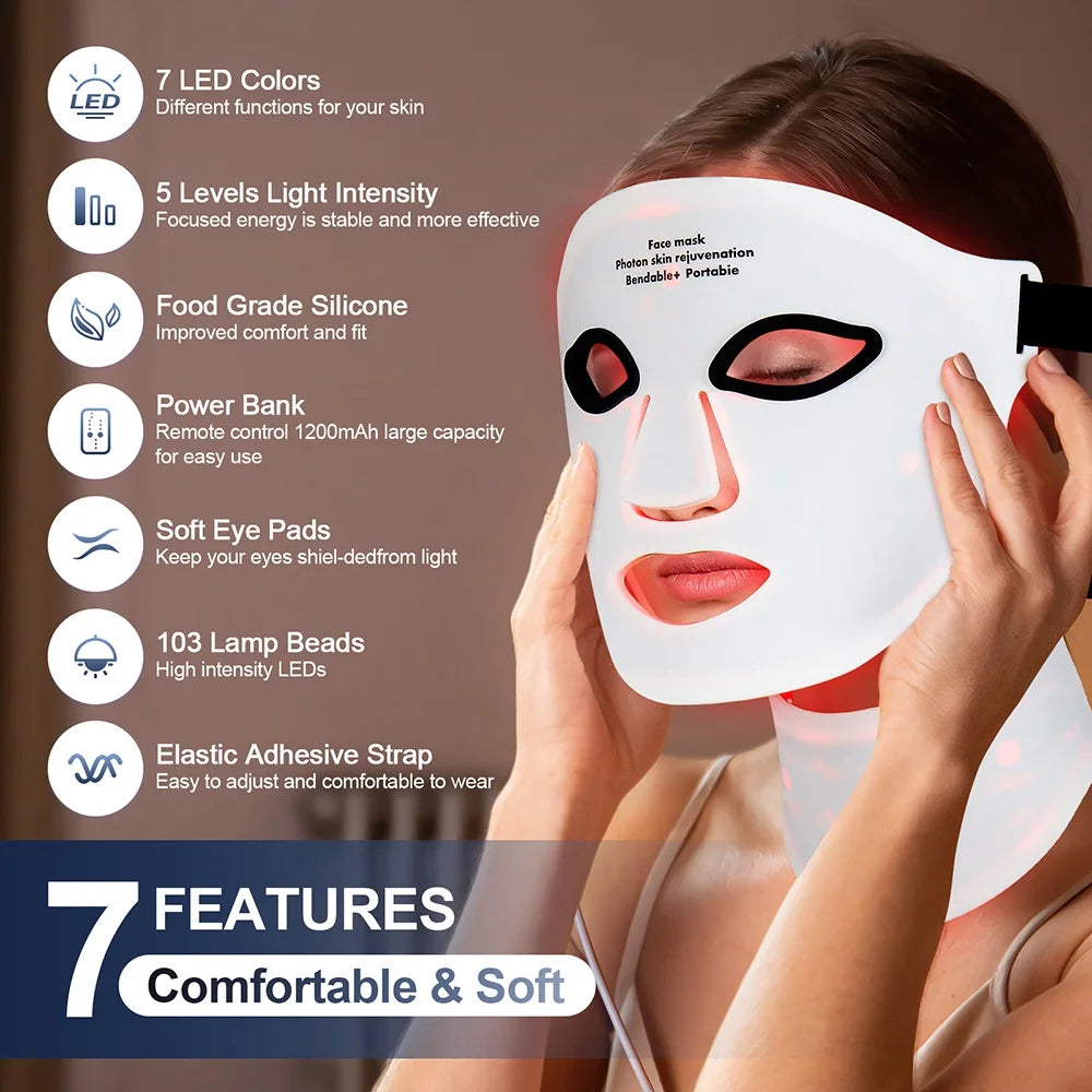 LED Light Therapy Face Mask + Free Neck Mask